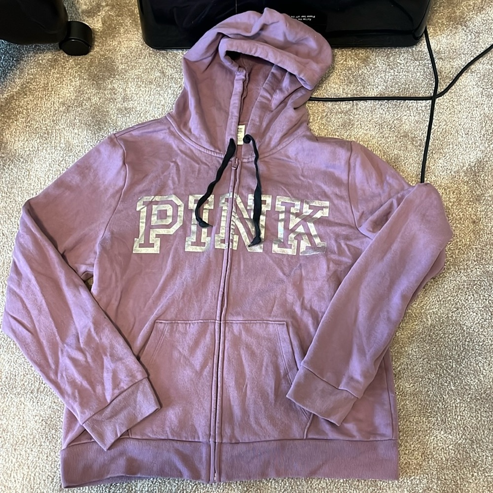 Purple Victoria’s Secret zip up hoodie